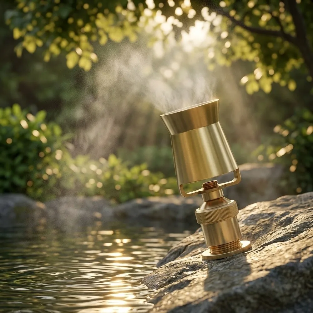 Brass Fountain Nozzle with Sculptural Cedar Profile 1inch Male Thread for Municipal and Commercial Applications