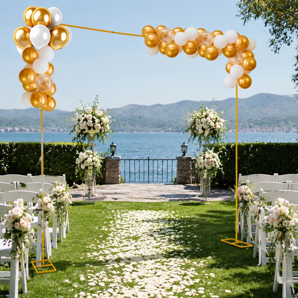 9,8x9,8ft Hochzeitsbogenständer, quadratischer Metallbogen mit Ständern, höhenverstellbar, 3 Höhenstufen für Hochzeiten, Quinceañera, Partys und Eventdekoration – Detail 13