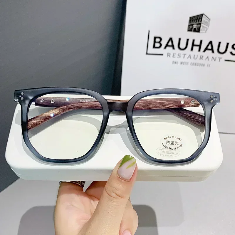 Neue Trendy Holz Lesebrille Damen Anti-blau Licht Computer Brillen Männer Weitsichtige Brillen Optische Spetacles Gläser – Detail 7