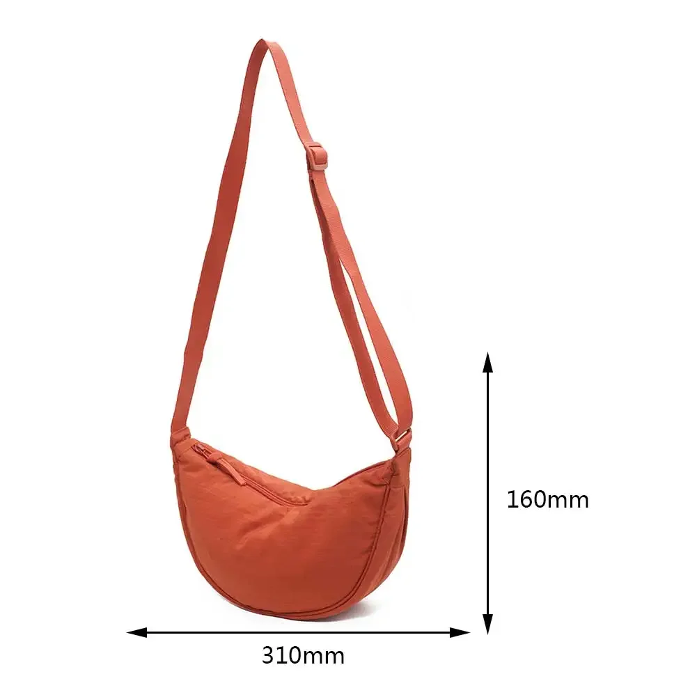 Casualowa torba noszona na klatce piersiowej torba Crossbody Hobo dla kobiet 2024 talii Half Moon saszetka na pasek piterek torby na ramię w nowym