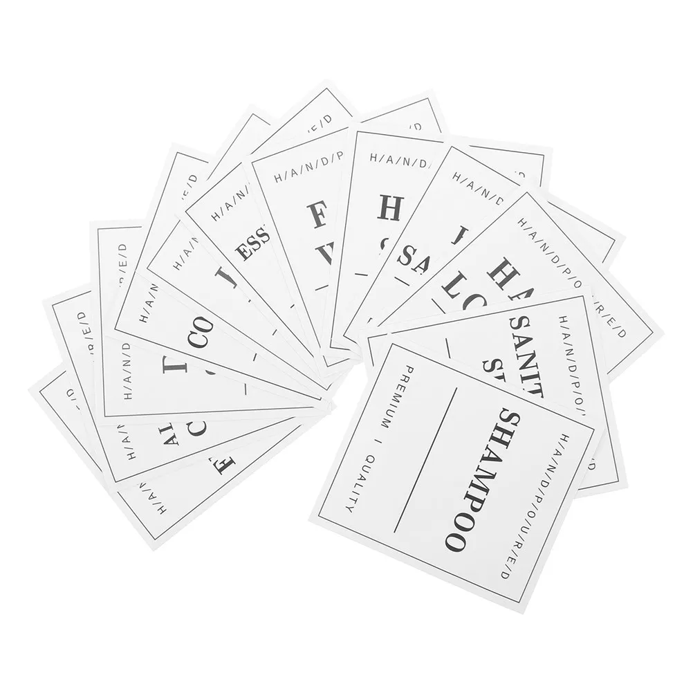 24Sheets Waterproof Self Adhesive Bathroom Labels Sticker for Bottles Hand Soap Shampoo Conditioner Dispenser Organizer