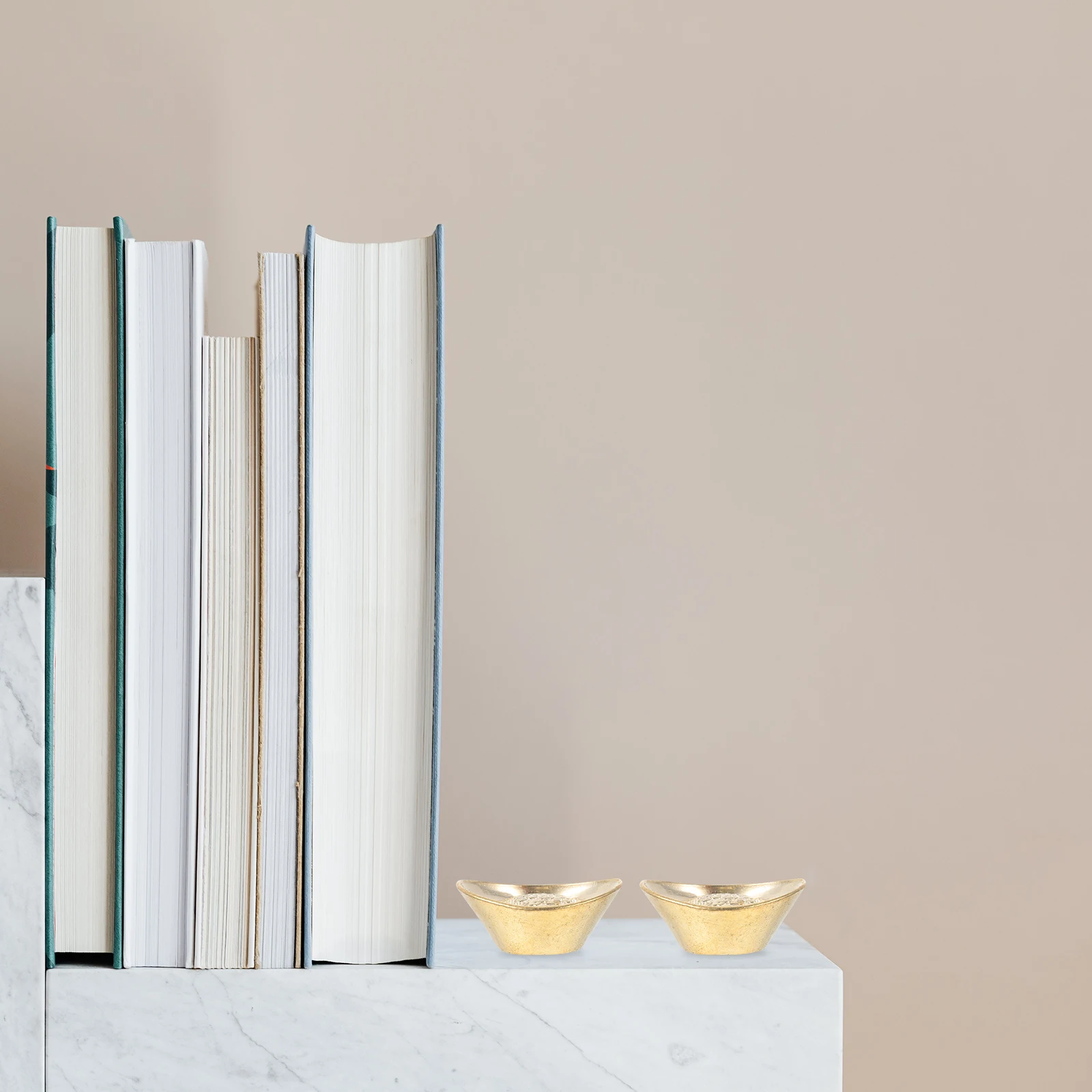 

6Pcs Gold Ingot Decorative Adornment Desktop Office Decor Creative Mini Golden Ingot Craft Propitious Luck Ornament