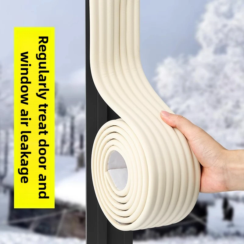 8cm Wide x 2m Length SXP Foam Draft Stopper Tape for Windows Doors - Thermal Insulation Dustproof Winter Use Tenant Essential