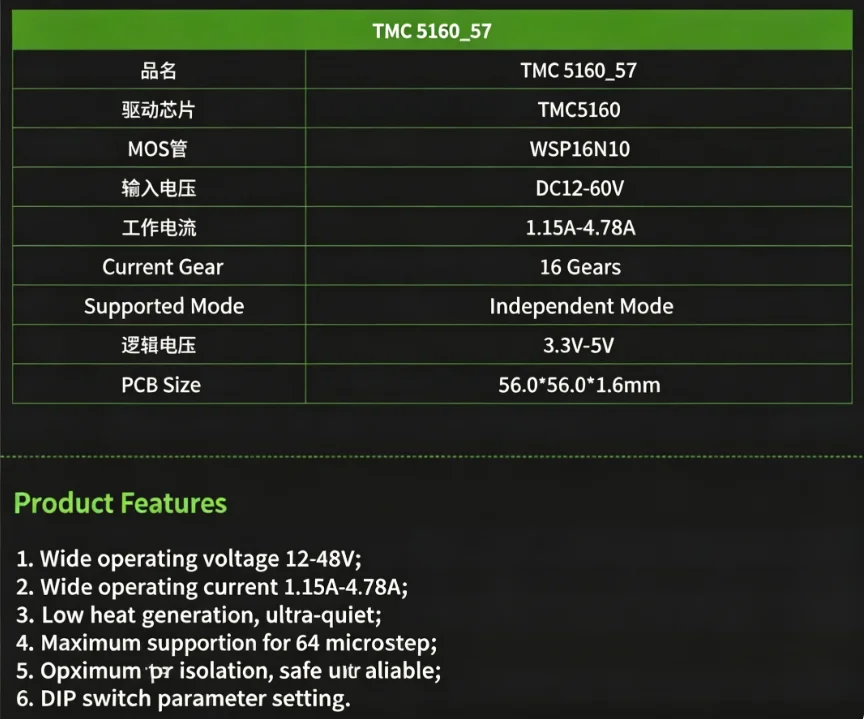 12-60V HV Makerbase MKS TMC5160_57 5160T Stepper Motor Driver For High Current Ultra Quiet Driver Module