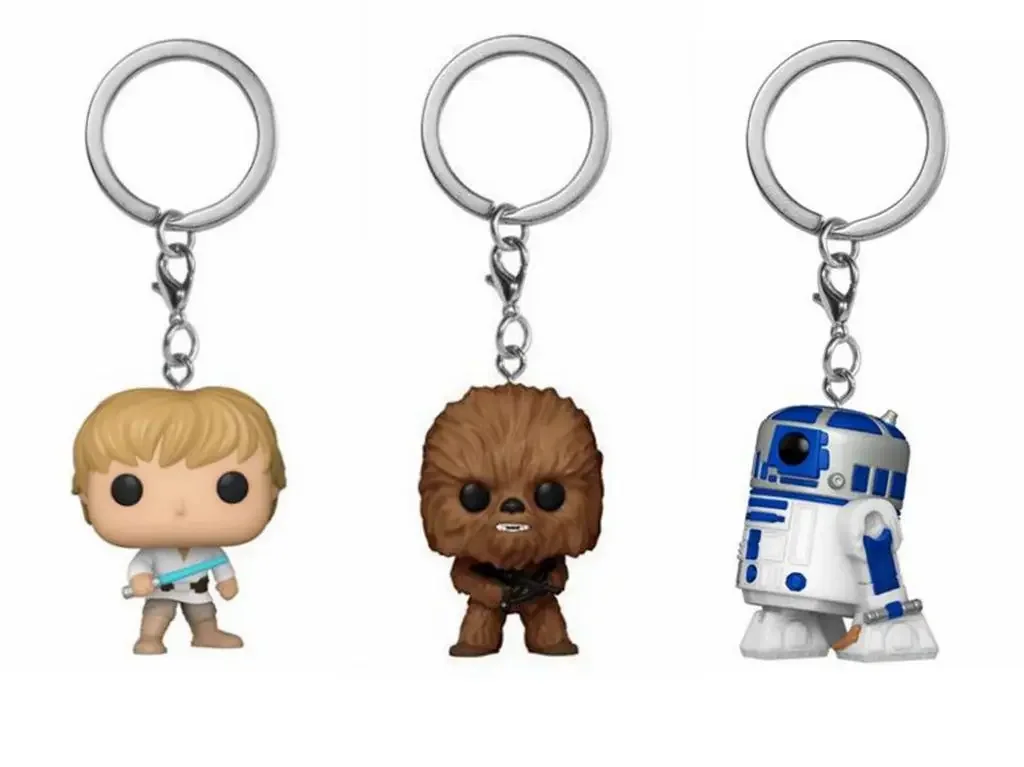FUNKO Funko pop Star Wars Skywalker Luke Chubacca R2-D2 Robot llavero colgante lindos juguetes Navidad adultos niños POP
