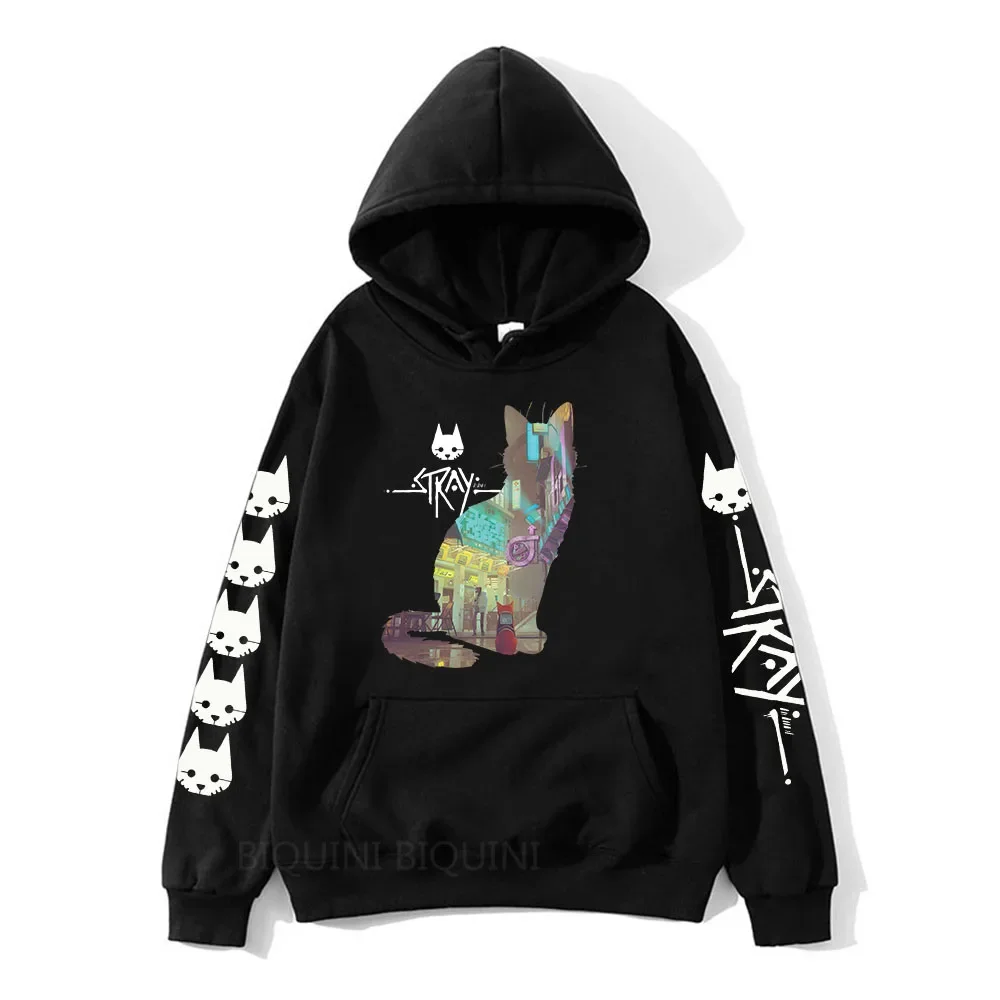 Stray Game StrayCat Hoodie Men/Women Cartoon Kawaii Printed Sweatshirts Autumn/Winter Harajuku Unisex Aesthetic Pullovers Male