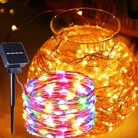 32m/22/12/7m Solar Led Light Outdoor Festoon Lamp Garden Outdoor Fairy Garland String Christmas Decor Lighting Strip Waterproof