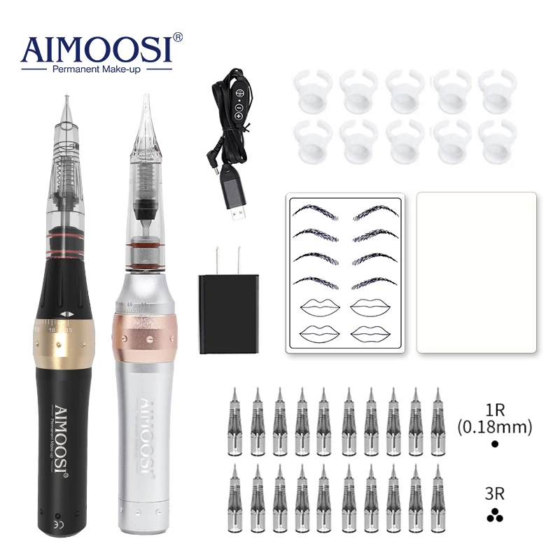 AIMOOSI M7 Tattoo Machine Set Microblading Eyebrow PMU Gun Pen Needle Permanent Makeup Machine Professional Supplies Beginner