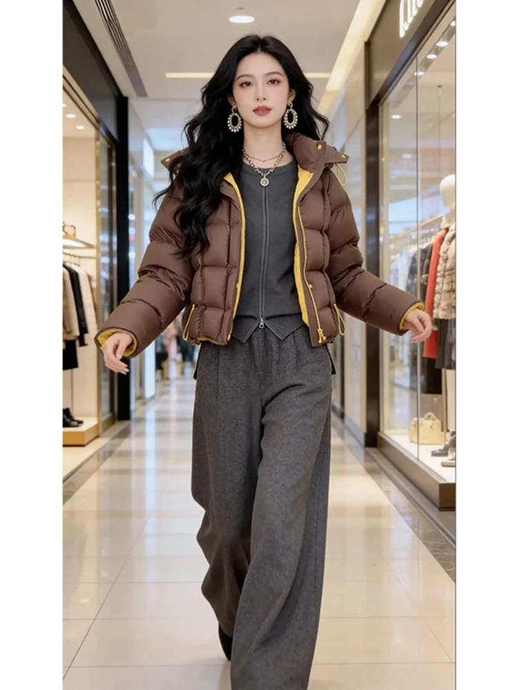 

Модная женская свободная куртка-пальто из утолщенного хлопка с завязками, корейская версия, новая зимняя повседневная верхняя одежда