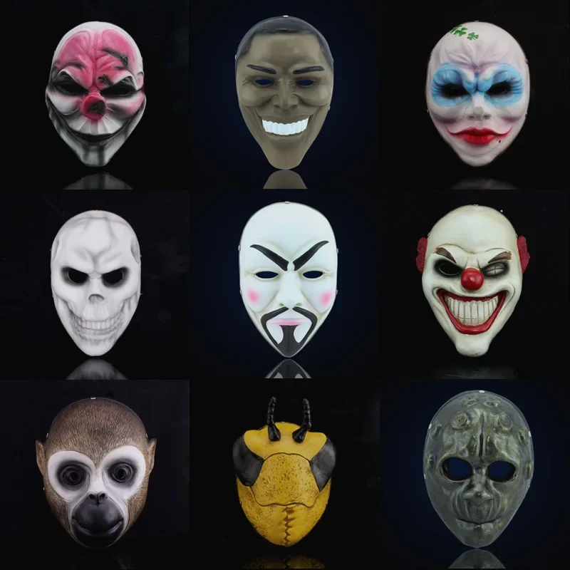 Halloween Exquisite Payday2 Theme Collectible Game Harvest Day 2 Series Resin Face Masks Multiple Styles Party Masks