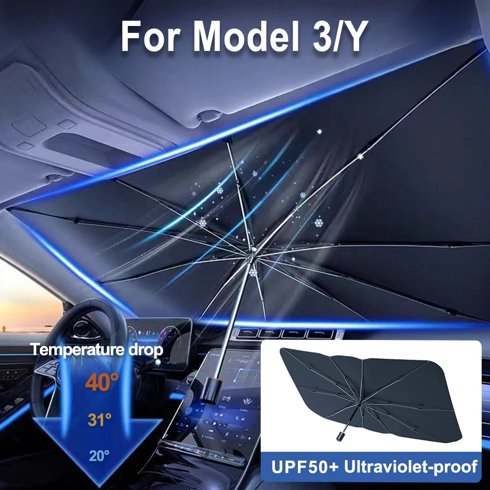 

For Tesla Model 3 Model Y Series Car Windshield Sunshades Front Shading Umbrella