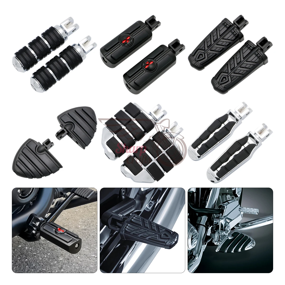 Motorcycle Accessories Front Driver Rider Rubber Foot Pegs Footrests Footpegs For Suzuki Boulevard M109R M90 M50 C50 Volusia 800