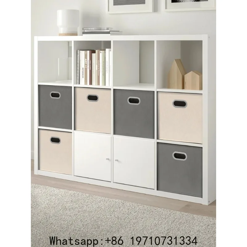 Square Grid Storage Box Home Dormitory Stackable Storage Bin Bookcase Storage Box Toy Miscellaneous Organizer Basket