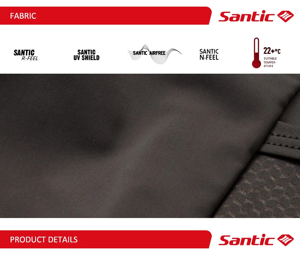 Santic Herren-Rad-Trägerhose, Sommer, atmungsaktiv, schnell trocknend, 5 Stunden stoßfest, gepolstert, für MTB/Rennradfahren, kurze Hose mit Taschen – Detail 6