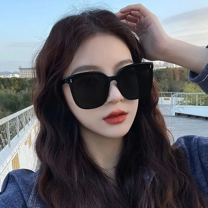 New European and American Fashion GM Sunglasses Women's Large Frame Black Sunglasses Internet Celebrity GM Sunglasses Live Versi