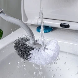 S-shaped Toilet Brush Wall-Mounted Cleaning Brushes Long Handle Toilet Cleaning Brush Soft Bristles Toilet Brush Bathroom Tool