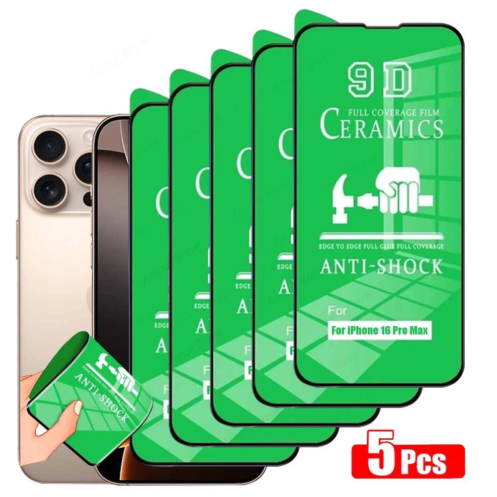 5PCS Weiche Keramik Film für iPhone 17 16 15 14 13 12 Mini 11 17 Pro Max Displayschutzfolie für iPhone 17 Air 16 15 Plus Nicht Glas