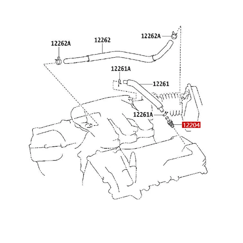 12204-31040 Suitable for To yo ta Ce li ca Co ro ll a Valve chamber exhaust valve check valve PCV exhaust valve