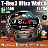 New Military T-Rex3 1000mAh Battery SmartWatch Men 10ATM Waterproof GPS Compass 1.73-inch AMOLED Screen Call Sports Smartwatches