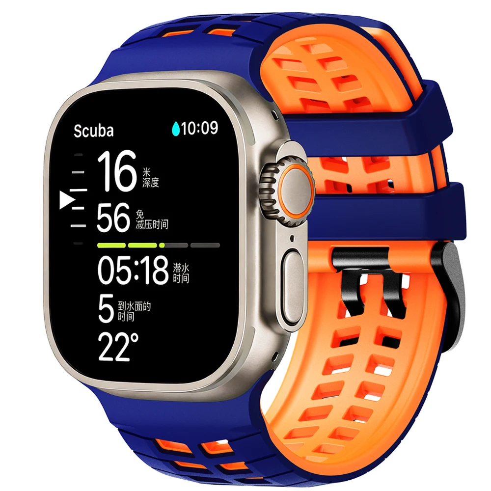 Atmungsaktives Armband für Apple Watch Ultra 3 2 Series 11 10 9 7 8 6 SE 49mm 45mm 46mm 42mm 44mm Silikonarmband Correa iWatch Armband