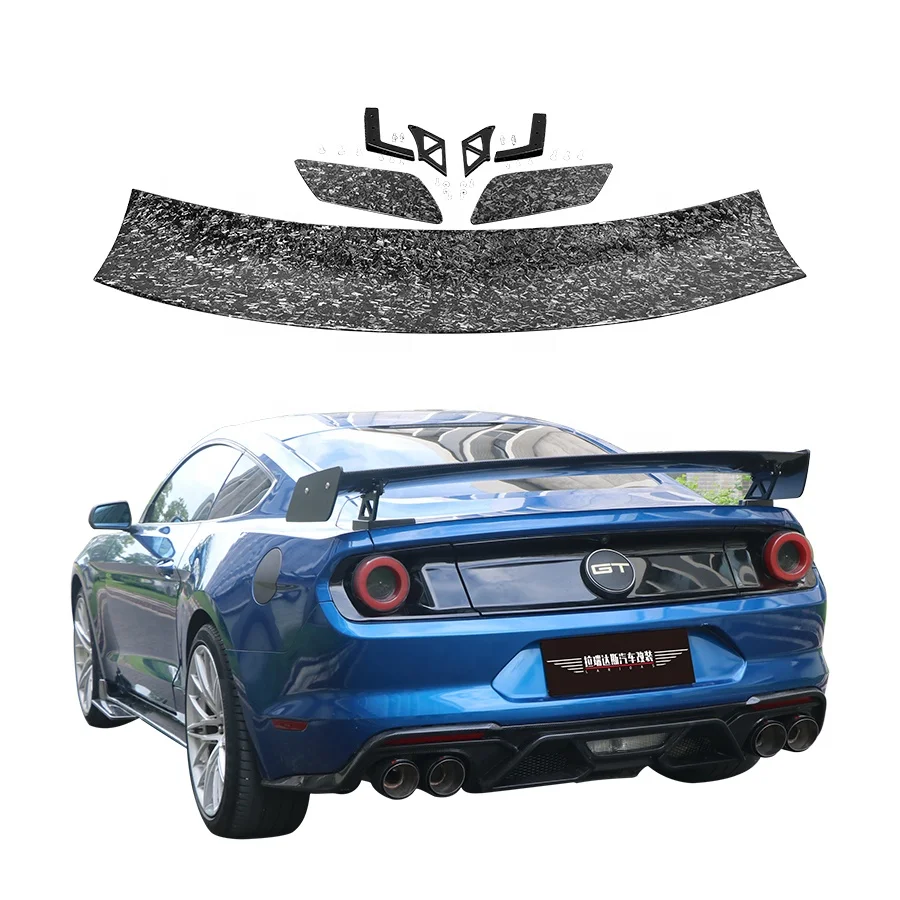 

NEW Forging Carbon Fiber Rear Spoiler for Ford Mustang 2015-2023 Adjustable Tail Wing GT500 Style