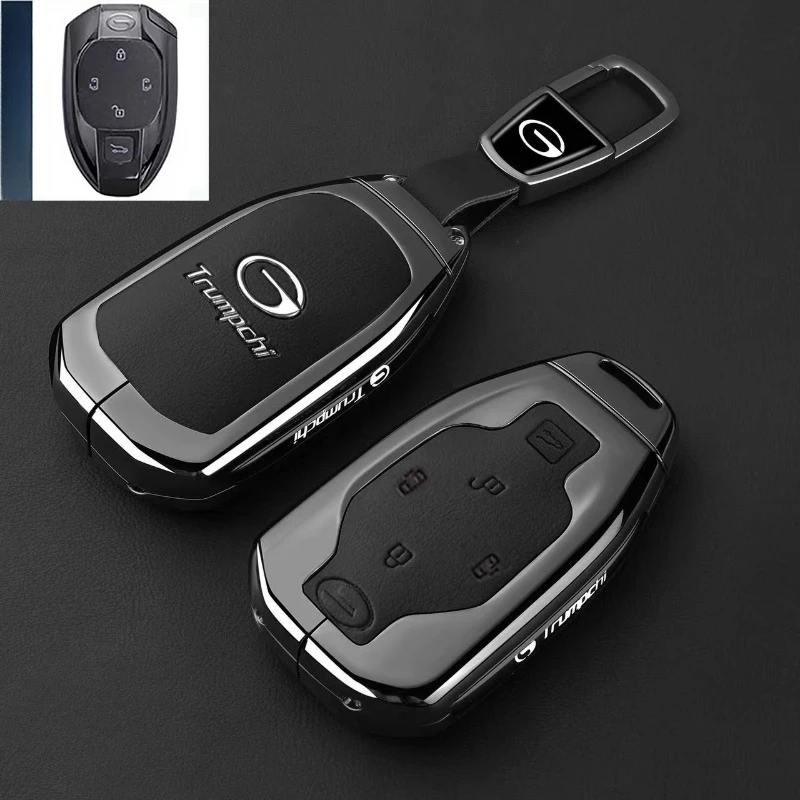 Key Fob Cover for 2026 Trumpchi M8 Xiangwang/E9/M8 Master/M8 Grand Edition, Heavy Duty Metal Protective Case Shell with Keychain