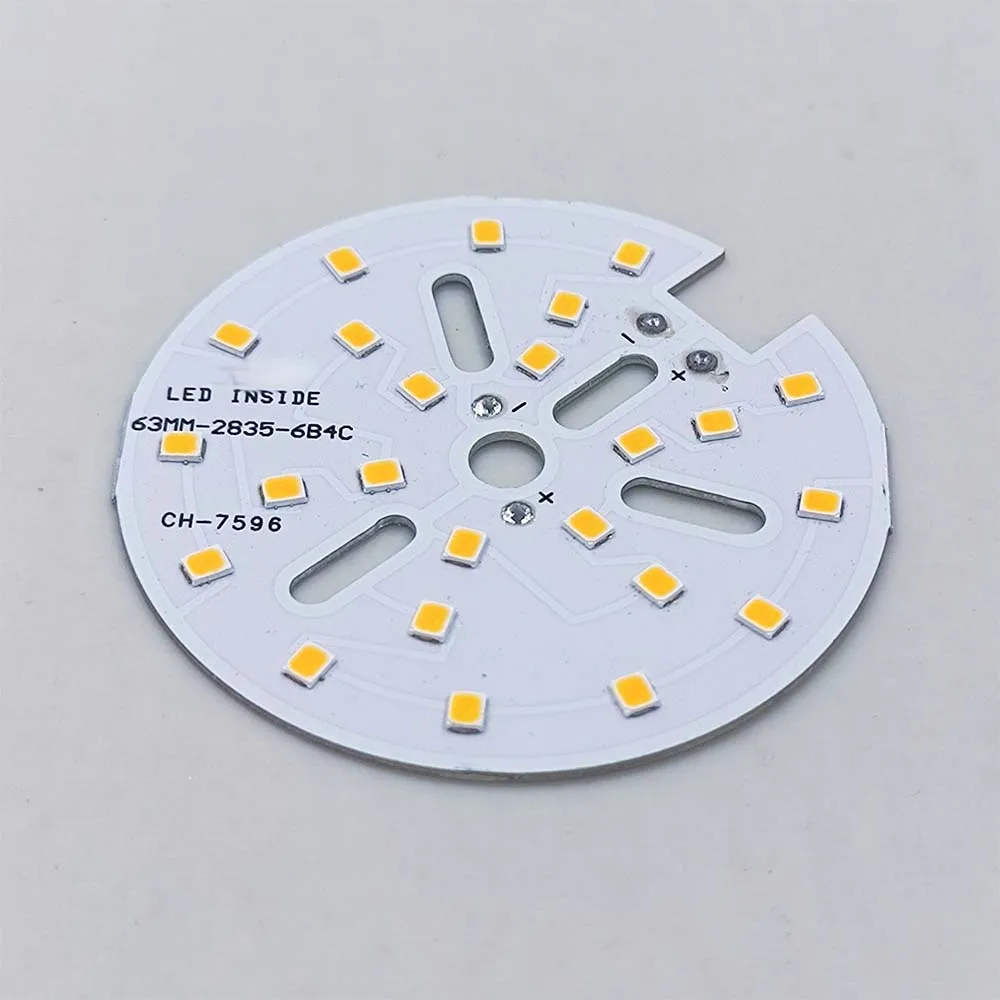 Placa LED con chip LED, módulo Led PCB, luces redondas D63mm para downlights domésticos, reemplazo Diy SMD 2835, corriente constante DC36V 12W