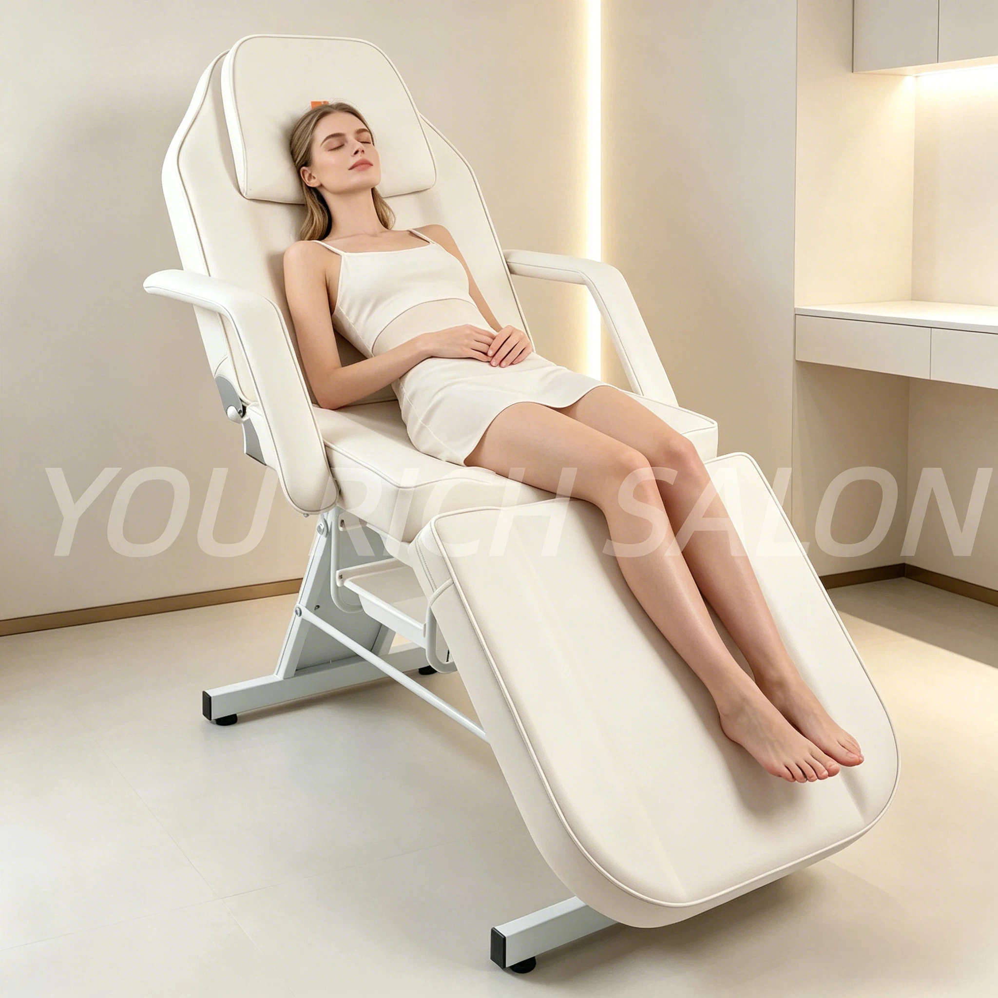 Multifunctional Durable Folding Beauty Bed Chair for Professional Beauty Salons Living Room Use Massage Tuina Micro-plastic