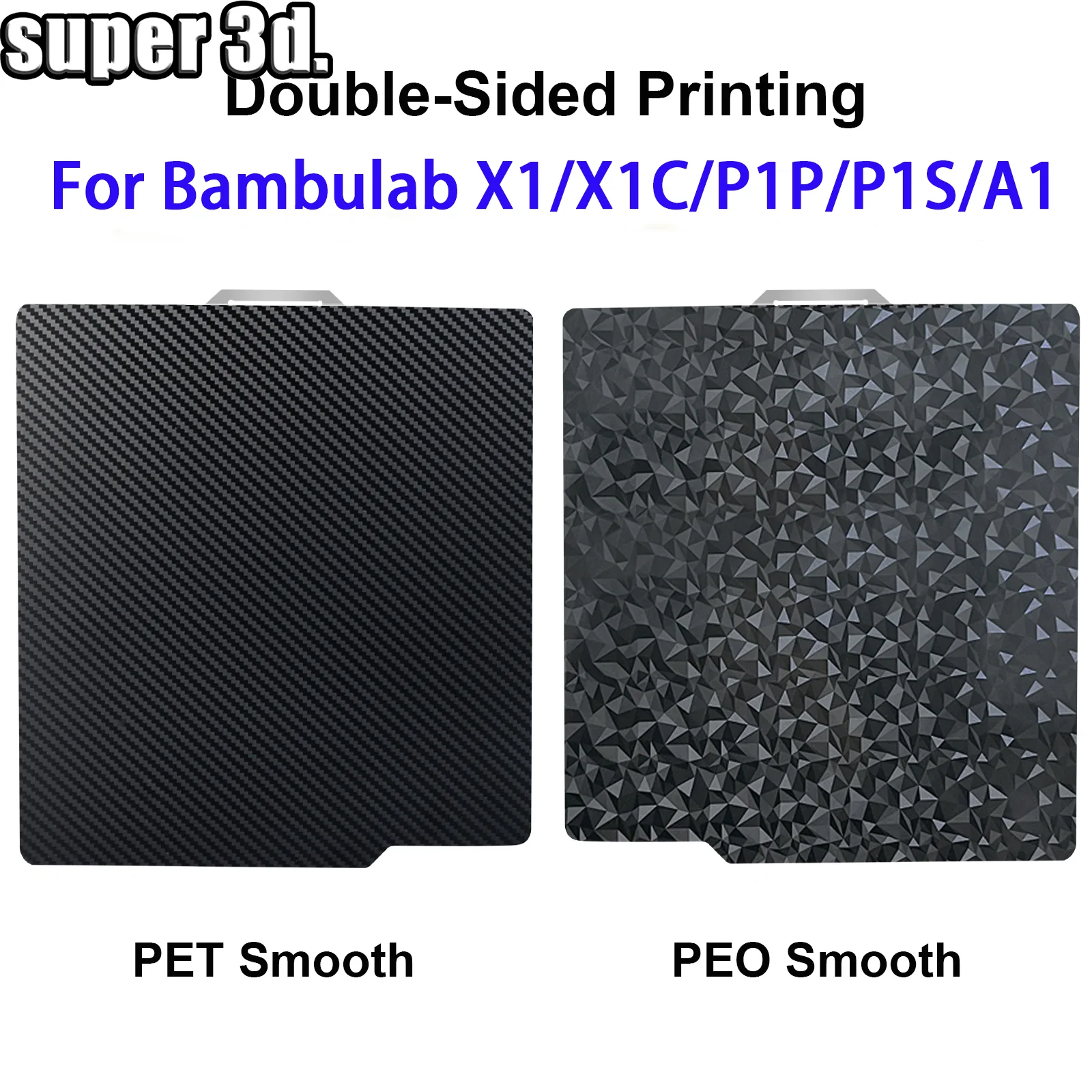 

Build Plate for Bambu Lab A1 P1P P1S Smooth X1C Spring Steel Sheet 257x257 Double Sided 3D Bed For Bambu Bamboo X1 Carbon Plate