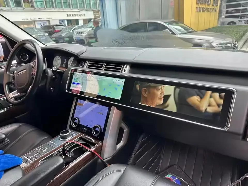 

24,6-дюймовый двойной экран для Range Rover 2013-2017, для Range Rover Sport 2014-2017, Android Auto, CarPlay, автомобильная магнитола, GPS-навигация, DSP