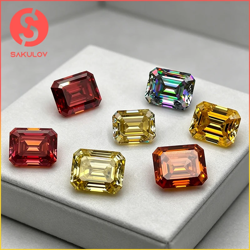 

Высококачественные цветные муассаниты изумрудной огранки 0.5-5.0 карата VVS1, свободные камни с сертификатом GRA, проходят тест на алмазном тестере, для изготовления ювелирных изделий