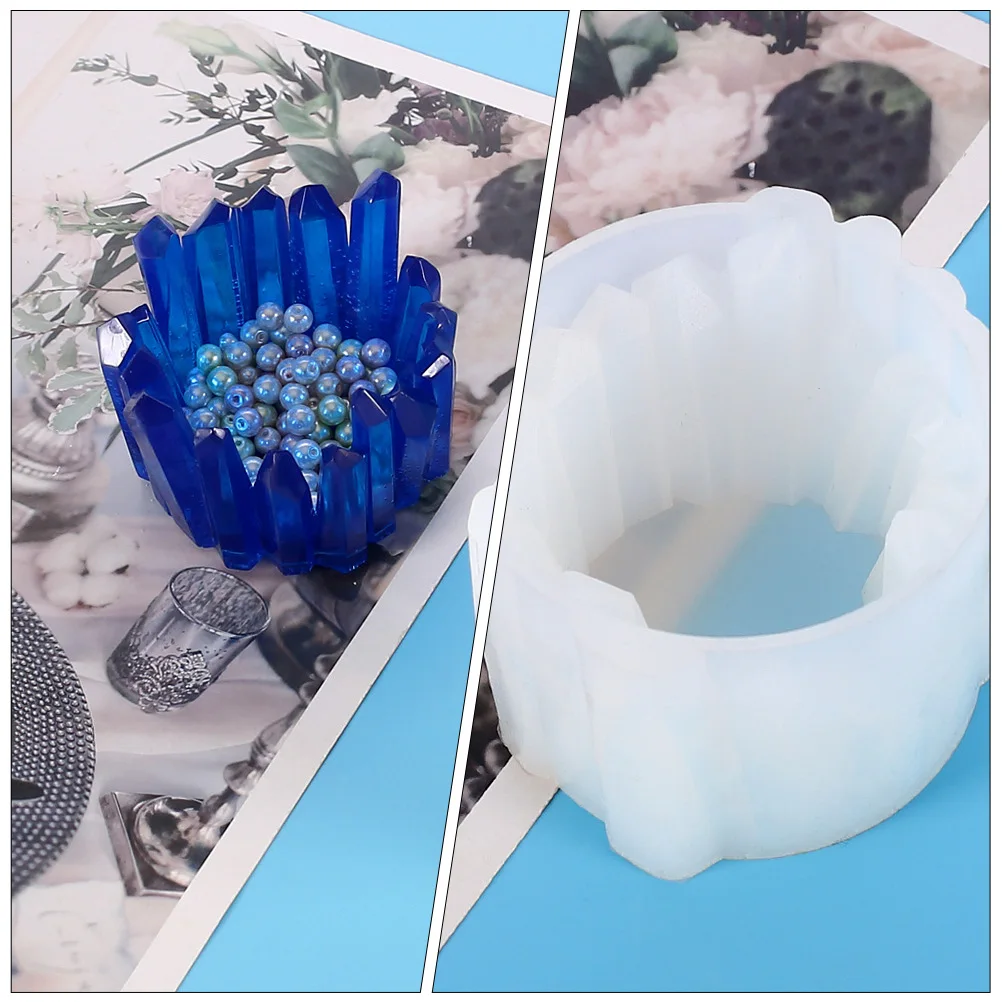 

3 Pcs Epoxy Mold DIY Accessories Arts & Crafts Supplies Holder Resin Soap Candlestick Silicone Storage Container Casting