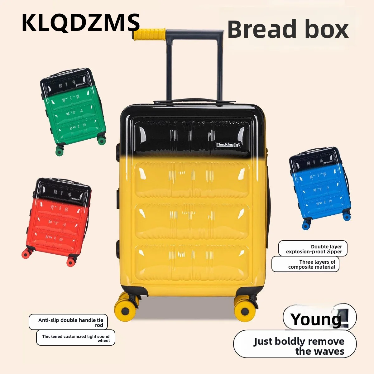 

KLQDZMS New 20"24"28 Inch Suitcase Large Capacity Trolley Case Men Boarding Box Students Password Box Carry-on Travel Luggage
