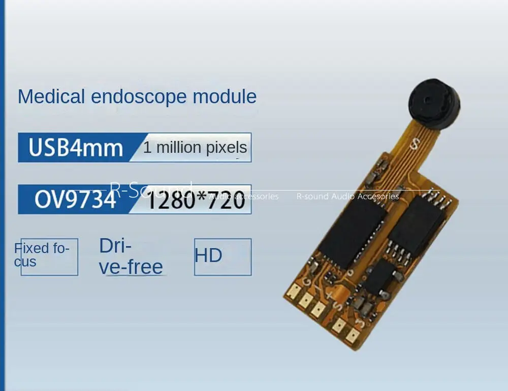 

1x USB4mm diameter 1 million pixel HD endoscope module OV9734 low fever probe