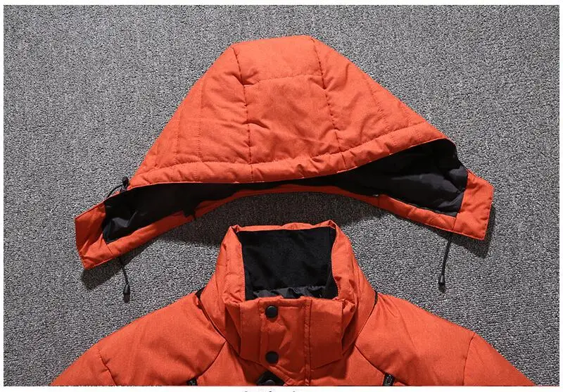 جديد أزياء الرجال الشتاء مقنعين بطة أسفل معاطف عارضة نفخة السترات جودة الذكور في الهواء الطلق يندبروف الدافئة سترات متعددة جيوب 5XL #5