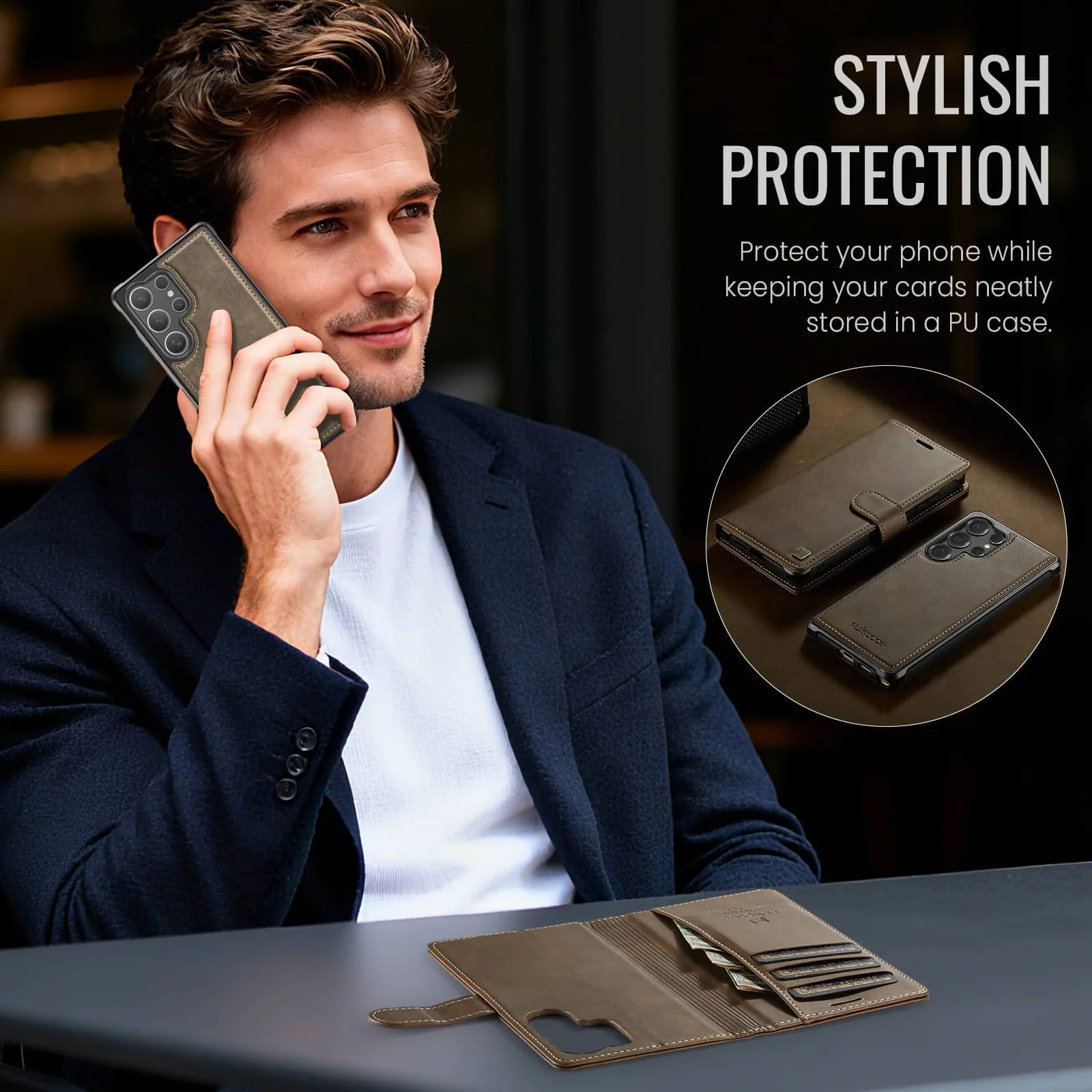 Etui Portfel z Odpinaną Klapką 2w1 do Samsung Galaxy S26 S25 S24 Ultra, z Uchwytem na Karty, Blokadą RFID, Funkcją Stojaka i Ochroną Przed Wstrząsami — zdjęcie produktu 4