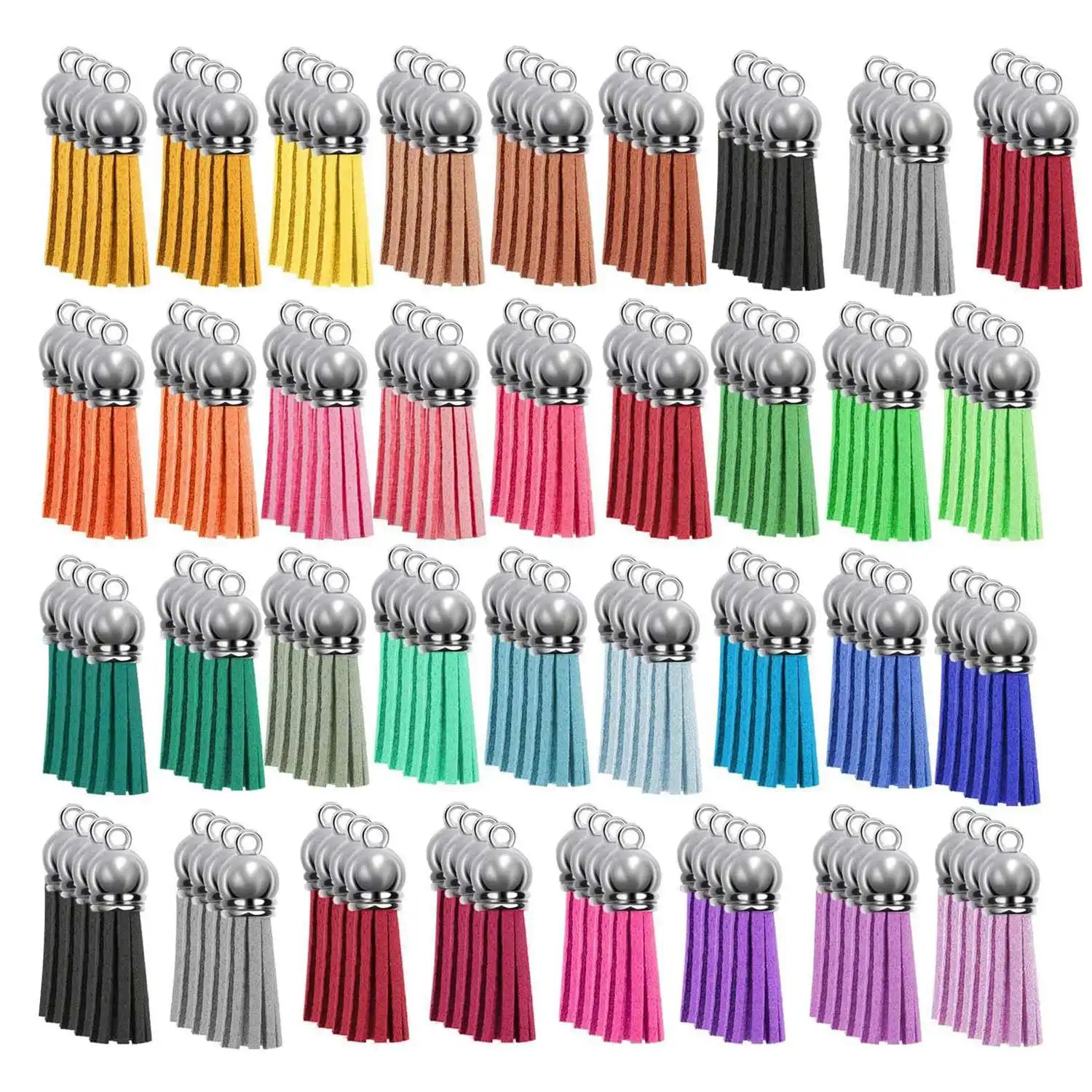 140Pcs Keychain Bulk Set for DIY Leather Pendants Keychain Acrylic Jewelry Accessories