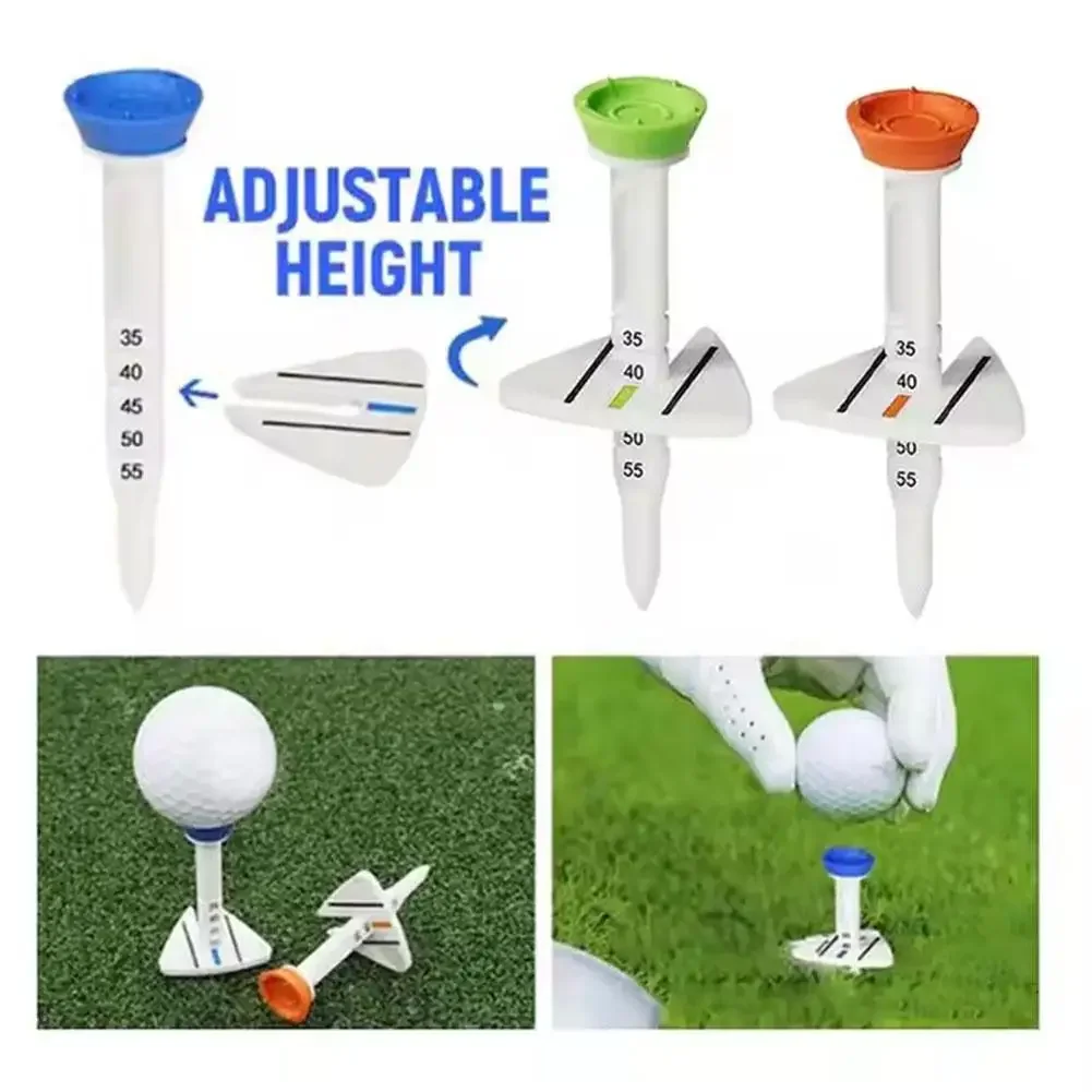 1/4 Pcs 33-55mm Adjustable-height Golf Tee Training Accessories Set for Golfs Driver Training
