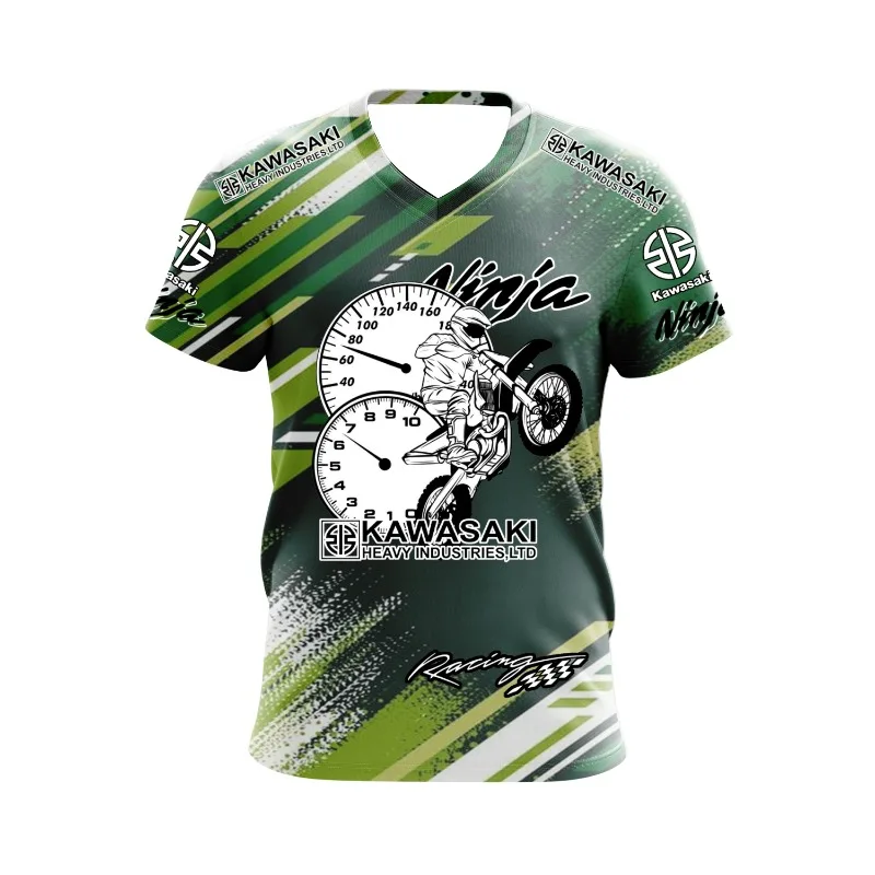 2025 كاواساكي دراجة نارية شعار Z الرجال الصيف التجفيف السريع امتصاص العرق تي شيرت ، النشاط في الهواء الطلق تي شيرت ، الشارع عادية