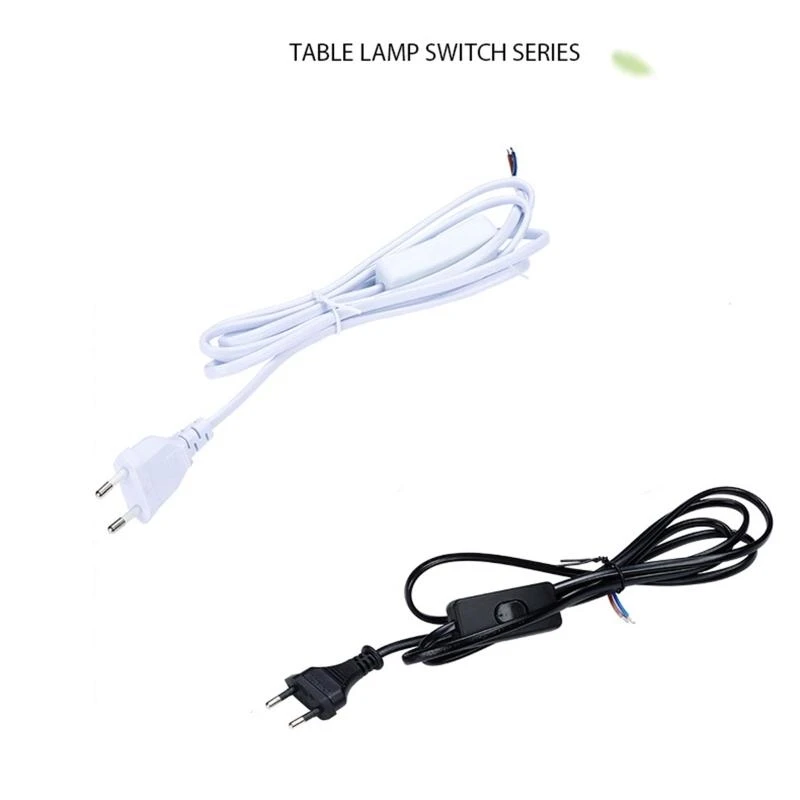 1.8M EU Plug 220V Electricity Wire LED Switch Cable Light  Lamp Line Controller for Desk Table Lamp Power Cord