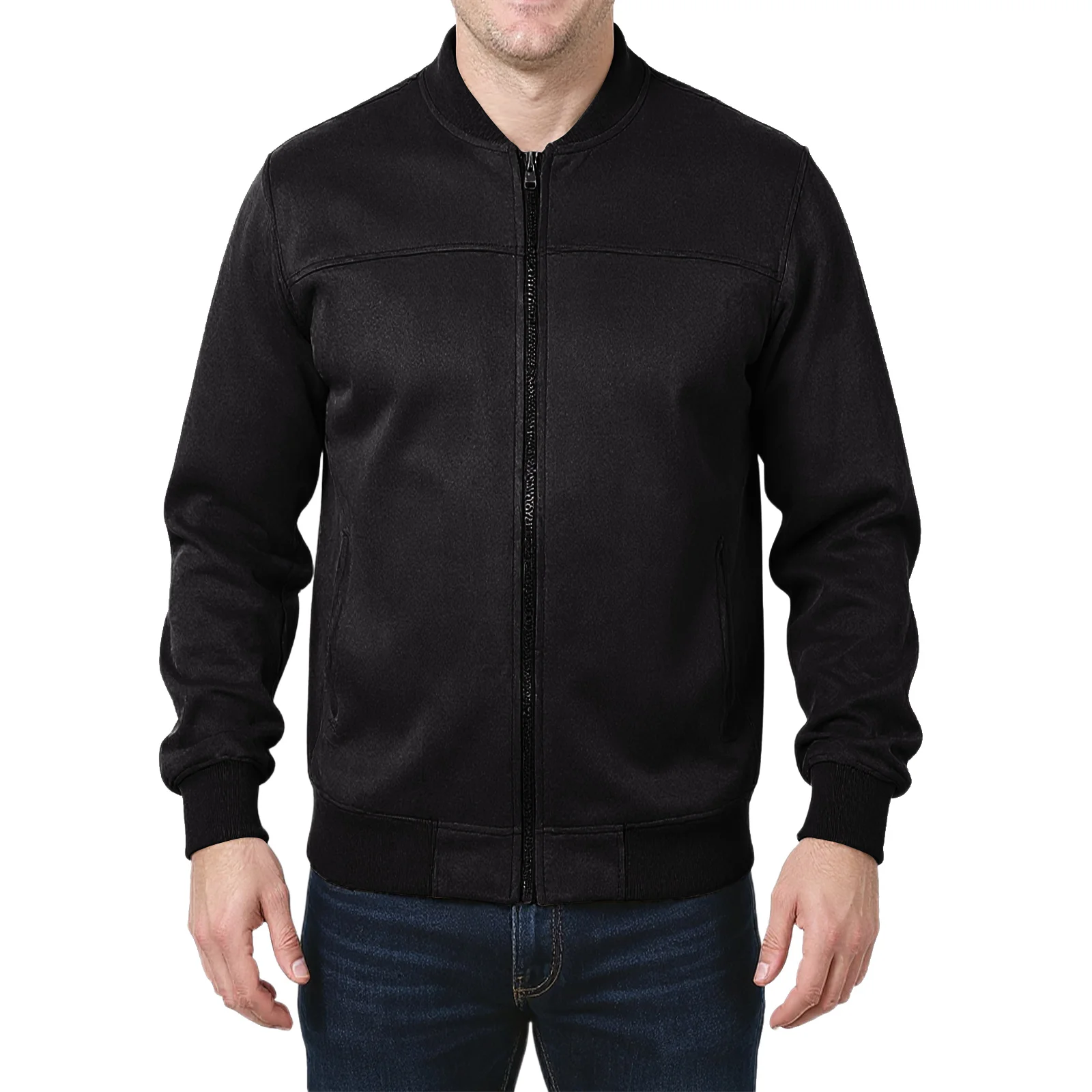 

Men's Casual Long Sleeve Zipper Jacket Suede Velvet Pure Color Vintage Style Outerwear Comfortable Autumn Fashion Top 2025