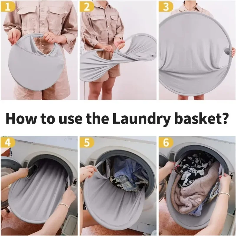 2026 new  Foldable Laundry Basket​​ Home​​ ​​Portable Dirty Clothes Folding Basket​​ Space-Saving​​ Home Laundry Organization view 5