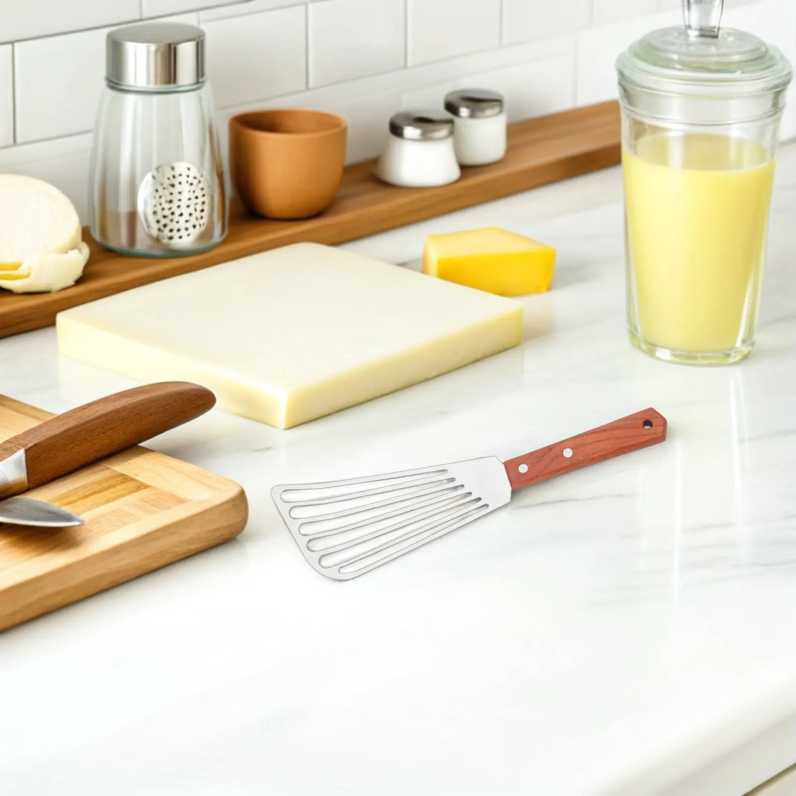 Professional Stainless Steel Fish Spatula Wide Blade Slotted Turner for Nonstick Pans Grill Steak Pancake Egg Flipping Heat