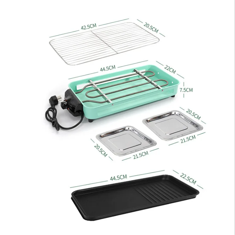 فرن كهربائي منزلي متعدد الوظائف بدون دخان، مقلاة خبز كهربائية كورية منفصلة قابلة للإزالة