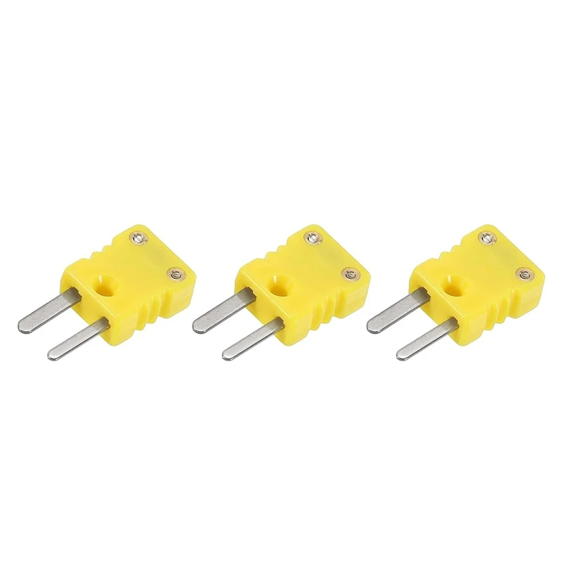 Mini Type K Thermocouple Connector Male Plug Adapter High Temperature 120℃ (248℉) For Thermocouple Sensor Probes