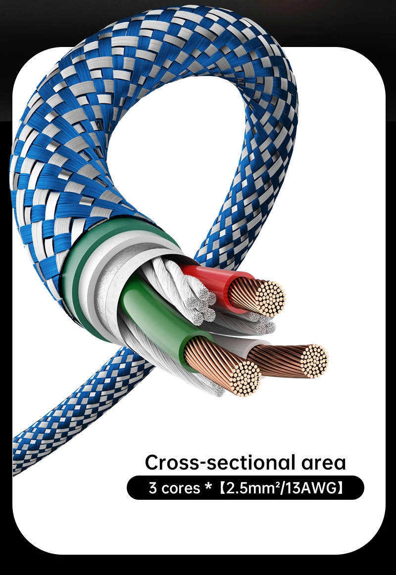 Serost Star HiFi-Audiokabel aus sauerstofffreiem Kupfer mit US-, EU- und AU-Stecker auf C13-Stecker für CD-Player, DAC, Front- und Endstufenverstärker, Lautsprecher. – Detail 3
