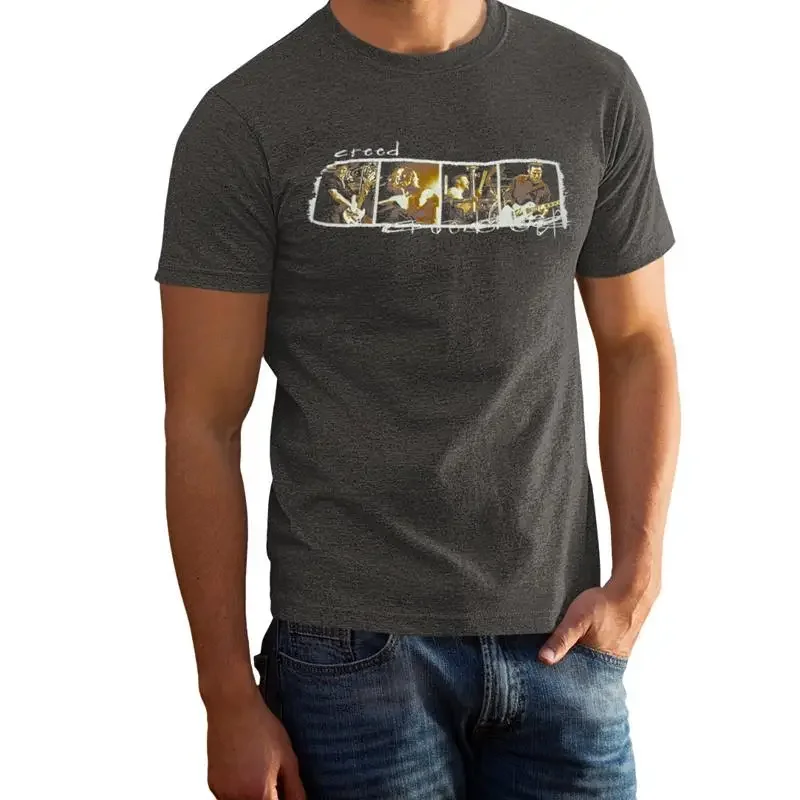 Vintage Feel Creed 1999 Merch Faded Gray Color Rock Band T Shirt 103340Gg