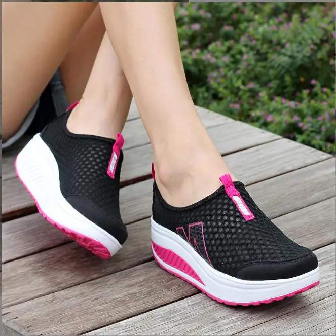 

Women Mesh Flat Shoes Sneakers Platform Shoes Woman Loafers Breathable Air Mesh Swing Wedges Shoe Breathable Flats