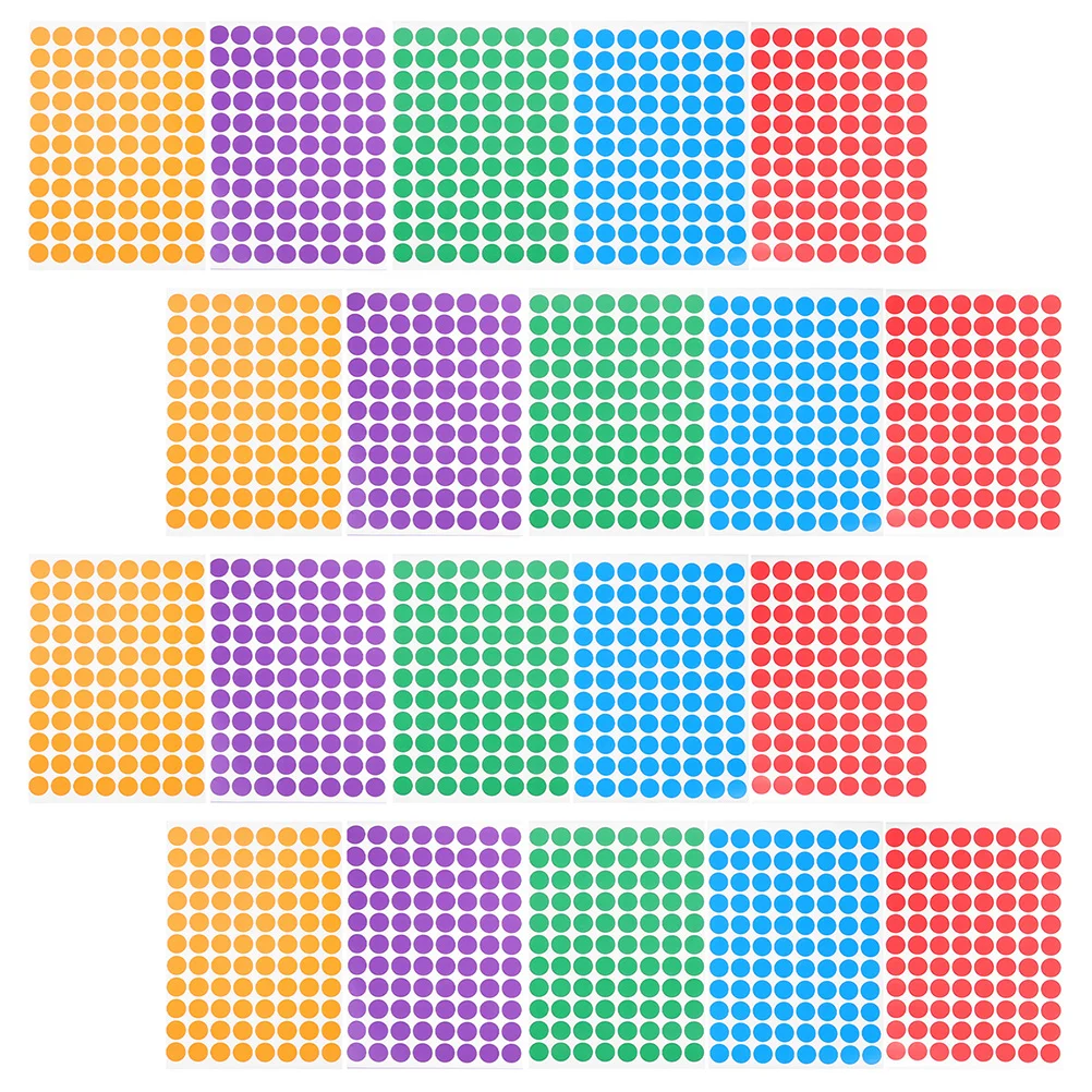 20 листов цветной самоклеящейся бумаги, наклейки в горошек, круглые этикетки для маленьких детей