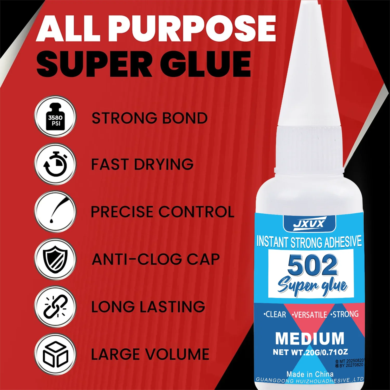 Hot Sell 1-10 PCs 502 Instant Super Quick-drying glue Multipurpose Cyanoacrylate leather, rubber, wood and Metal glue Liquid Strong Insta Glue Tool Includes 20 g Precision Dispenser - view 5